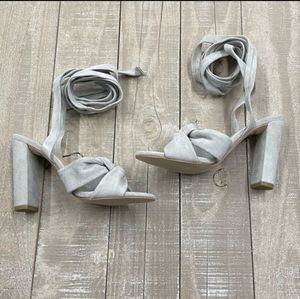 the mode collective kimber sandal lace up heels (oyster)